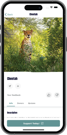 The Living Desert's app habitat screen