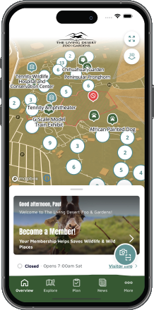 The Living Desert's app overview screen
